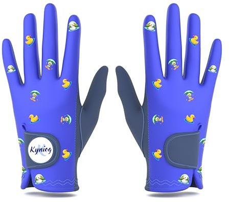 Kyniog Ladies Rain Golf Gloves Pair | Women’s Wet Weather All Weather Suede Palm Golf Gloves Left and Right Hand | Non-Slip Waterproof Golf Glove Pair with Ball Marker