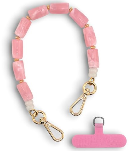 RATASK Beaded Wrist Strap Bracelet, Acrylic Beaded Mobile Phone Strap, Keychain Accessory, Decorative Pendant, Made with Durable Metal String for Extra Strength and Security
