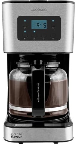 Cecotec Cafetière Filtre Numérique 12 Tasses Coffee 66 Smart Aroma. 950W, Chauffage Rapide et Fonction Réchauffage, Carafe en Verre 1,5L, Finition Acier Inoxydable et Intensificateur d'Arôme