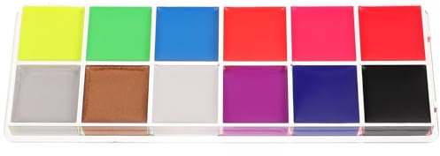 Healeved 1 Boîte Maquillage D'halloween Phosphorescent Visage 12 Couleurs Peinture Corporelle à Base de Graisse Facile à Nettoyer pour Fête de Peinture Festival