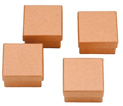Glorex 6 2027 004 - Mini Boxen Set aus Pappe, quadratisch, je ca. 6 x 6 x 3,5 cm groß, 4 teilig, zum individuellen Bemalen, Bekleben und Verzieren