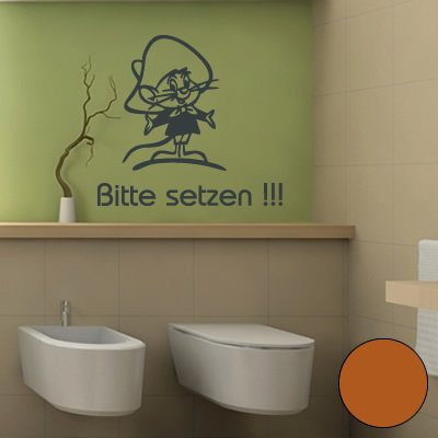 A327 Wandtattoo Bitte setzen 30cm x 27cm haselnuss (erhältlich in 40 Farben und 3 Größen)