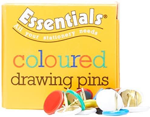 Whitecroft Essentials 26151 Value 9.5mm Drawing Pin - Assorted Colour (Pack of 50)