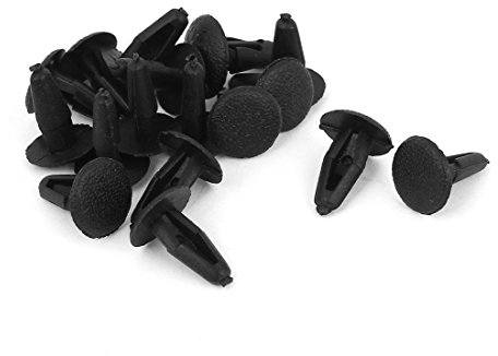 sourcingmap 16 Pcs Rivet Plastique Clip de Fixation 4mm x 6mm x 13mm Noir pour Pare-chocs Pare-boue de Voiture