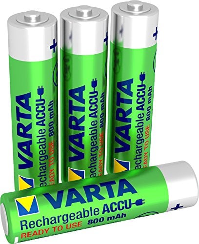VARTA Rechargeable Ready2Use Pre-Charged Micro Ni-Mh Battery (AAA, 800mAh, 4-pack), rechargeable without memory effect - ready for immediate use