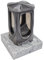Grablaterne 622 aus Aluminium fertigmontiert auf einem Granitsockel (Granitsockel 20cm x20cm x5cm, Viscont White)
