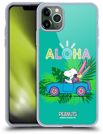 Head Case Designs Licenza Ufficiale Peanuts Surf Tropicale Snoopy Aloha Disco Custodia Cover in Morbido Gel Compatibile con Apple iPhone 11 PRO Max