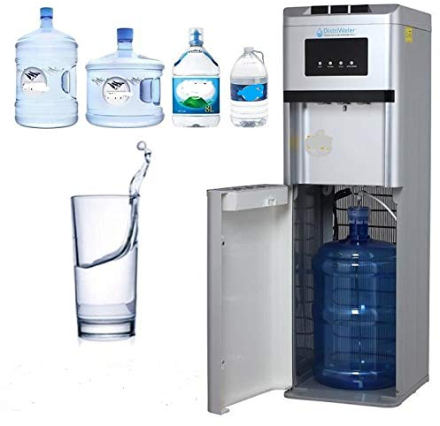 Distributeur d'eau fraîche ou Chaude - La Fontaine à Eau Réfrigérée distriwater Multi-bonbonnes Chaud et Froid pour Le Bureau et la Maison - Couleur Gris