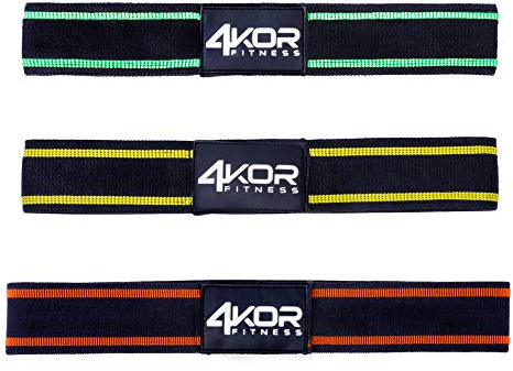 Resistance Loop Band Set by 4KOR Fitness, Perfect for Crossfit, Yoga, Physical Therapy, and Booty Building