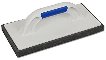 DEWEPRO® Glättscheibe - Reibebrett (PS) mit fein-poriger Schwammauflage (20mm) - 280x140mm - 2-Komponenten Handgriff