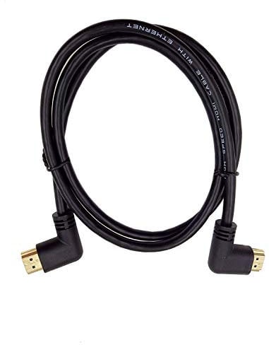 Halokny HDMI 2.0 Cable, 3Ft/1M Gold-Plated 90 Degree HDMI Male to Male Left to Right Angle Cable 60Hz, Support 4K Ultra HD, 3D Video, Ethernet, More (M/M)