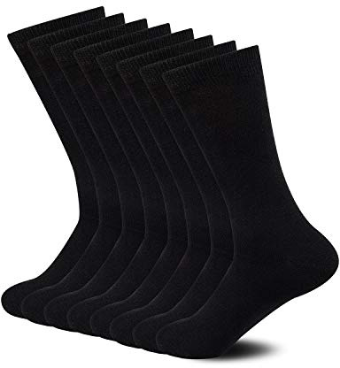 Sock Amazing Bambustrumpor i rayon, extra mjuka svarta strumpor med normal skaftlängd, 8-pack, unisex, Svart, 9-11
