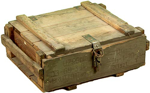 Munitionskiste Transport grün/Natur Shabby Vintage Holzkiste Miltärkiste Werkzeugkoffer Angelkoffer