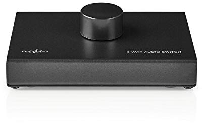 NEDIS Commutateur audio analogique - Boîtier de commutation stéréo robuste - 3 entrées et 1 sortie - Noir