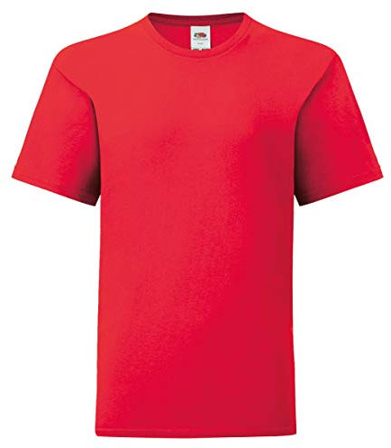 Fruit of the Loom Kids Iconic T-Shirt Größe 104-164, Farbe:rot, Größe:128