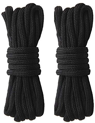 JSHANMEI Dock Lines Rope-2pack 25FT Double Braided Boat Docking Lines Mooring Lines with 12inch Eyelet Anchor Line Boat Equipment(Dia:3/8-2pcs)