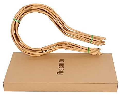 10 Pack Bamboo Hoop Trellis for Potted Plants, Handmade 15 in. Bamboo Loop Stakes for Climbing Flowers and Vines