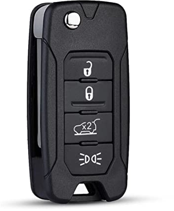 Guscio Chiave Telecomando Compatibile con Jeep Renegade Compass Cover Scocca Ricambio 4 Tasti Riparazione Sostituzione Lama Vergine