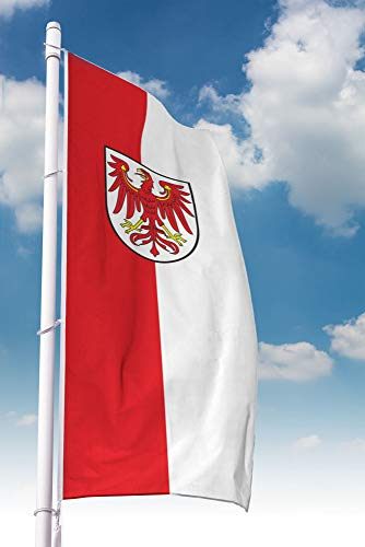 Deitert Bundesland-Flagge Brandenburg – 80x200 cm Brandenburg Fahne im Hochformat, Hissfahne aus reißfestem Polyester