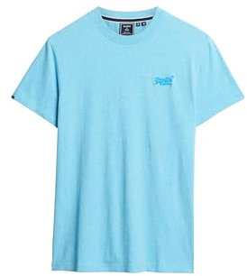 Superdry, T.Shirt Essential Logo EMB Tee, M1011245A, Turquoise Sea Grit, XL, Man, Adulto