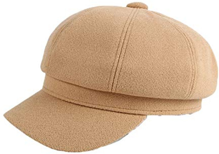 QICHEN Schirmmütze Damen Winter Wollmischung Newsboy Beret Cap Ballonmütze Cabbie Mütze