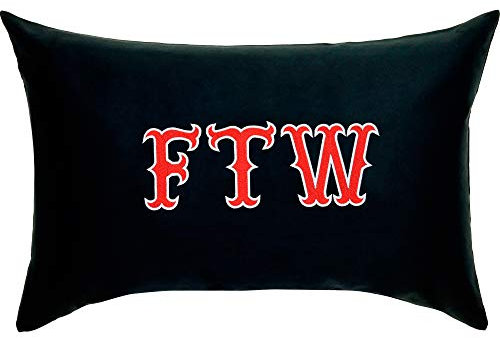 EXPRESS-STICKEREI FTW Kissen lustiger Kissenbezug gefüllt | F*ck The World Dekokissen mit Füllung Wohnzimmer Sofakissen groß Polsterüberzug Couchkissen | Biker Geschenk | 40x60cm | schwarz