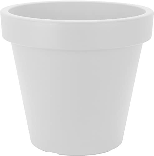 Muddy Hands Large Plant Pot Outdoor Garden Round Flower Tree Plastic Planter (Ø - 50cm, White)