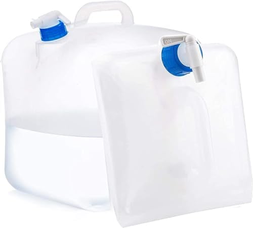 10L 15L 20L Premium Portable Collapsible Sports Water Container with Spigot, BPA Free Water Storage Jug, Foldable Hydration Canteen for Outdoor Camping Traveling Hiking & Emergency Survival Kit (20L)