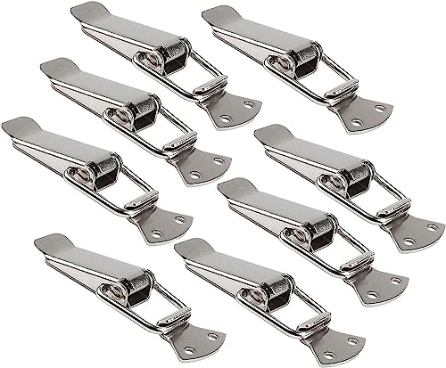 Litensh Chiusura a molla in acciaio inox con viti, chiusura a leva da 56 mm, chiusura a molla, chiusura a morsetto, chiusura a scatola, chiusura a tappo per cassetta degli attrezzi(8, 56 mm)