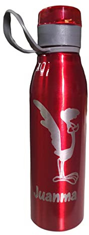 Botella de agua personalizada en láser, 700 ml de capacidad, de aluminio. (Negro)