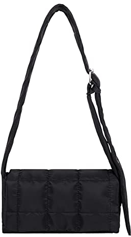 DKIIL NOIYB Gesteppte Umhängetasche, Puffertasche für Damen, gesteppte Mini-Tragetaschen, Puffer-Crossbody-Tasche, leicht, bauschig, Schultertasche für Damen, zum Ausgehen, A01-schwarz, 26