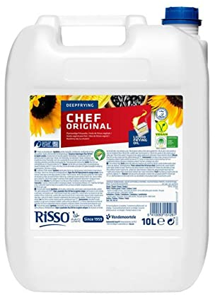 Risso - Aceite para Cocinar Risso Chef Original - Resiste el Calor y Deja Menos Olores - Bote de 10 L - Perfecto para Frituras - Aceite 100% Vegetal y Vegano - Antiespumante
