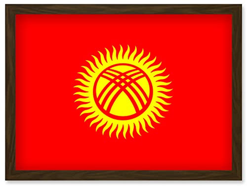 Artery8 Kyrgyzstan National Flag Patriotic Vexillology World Flags Country Region Poster Artwork Framed Wall Art Print A4