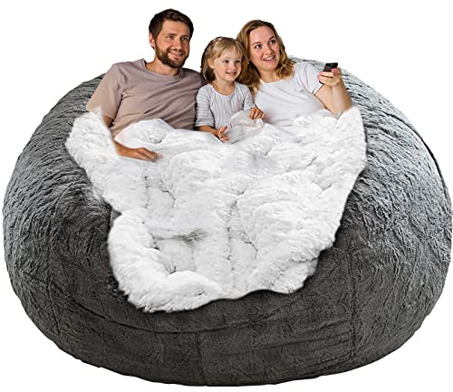 Bean Bag Chair Cover, Big Round Lazy Sofa Bed Cover for Adults (No Filler)