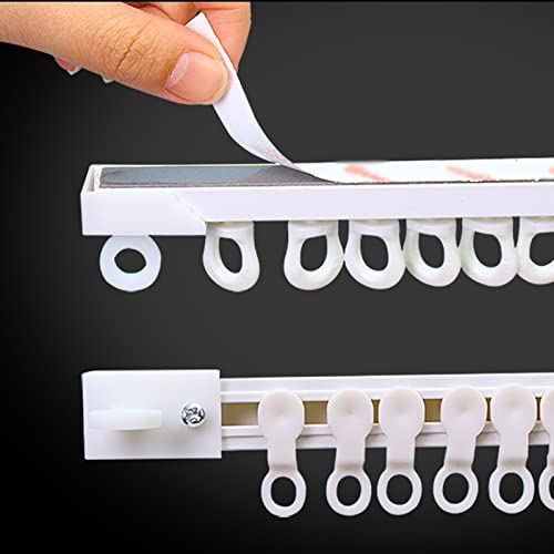 Selbstklebende Vorhangschiene, Decken- Oder Wandmontage, Bohrfreie Vorhangschiene, Mit Rollen Und Endkappen, Für Raumteiler, Schlafsaal, Etagenbett, Kleiderschrank, Wohnmobil, Badezimmer (Color : CEI