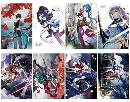 Lot de 8 affiches Honkai : Star Rail - Décoration Manga - Chambre à coucher - Art mural (style 1)