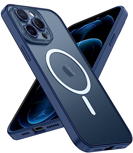 Qasyfanc Hybrid Magnet Hülle Kompatibel mit iPhone 12 Pro Max KameraschutzHülle, Magnetisch für Dünn Transluzent Matt Militärschutz Hülle iPhone 12 Pro Max Case, Blau