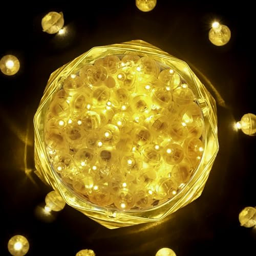 LED Ballons Lichter 100 Stück Led Ballonlichter Mini LED Licht Blinkende Party Licht für Papierlaterne Hochzeit Neujahr Geburtstag Halloween Weihnachtsfest Dekoration (Warmweiß)