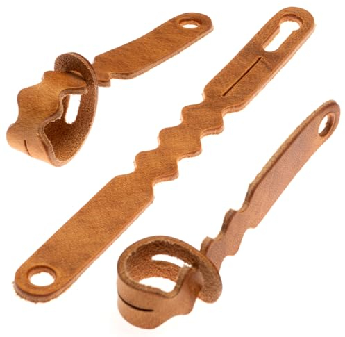 ELBERCRAFT® Kabel Organizer Leder pflanzlich gegerbte Kabelclips für deine Kabeltasche made in Germany 3’er Set braun