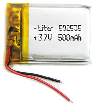 Battery 502535 LiPo 3.7V 500mAh 1.85Wh 1S 5C Liter Energy Battery for Electronics Rechargeable Portable Phone Smartwatch video light GPS - Not compatible for Radio Control 37x25x5mm (500mAh|502535)