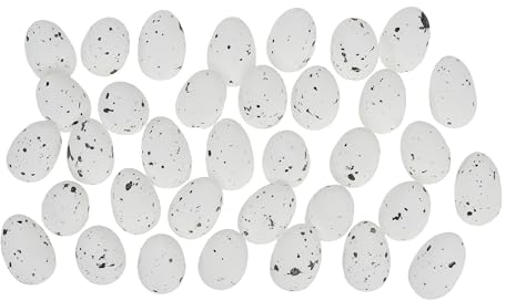 VBS Eier Gesprenkelt - Weiß 1,9x3cm aus Styropor Ostern Frühling Dekoration