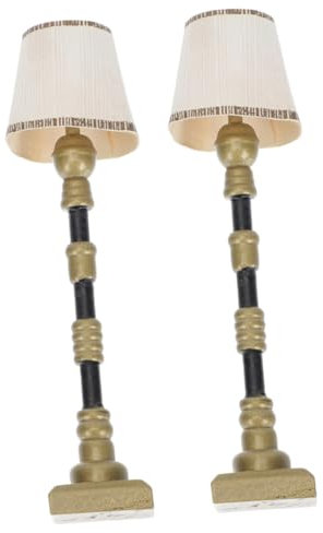 2St Miniatur Puppenhaus Stehlampe - Mini Beleuchtung Für Wohnzimmer, Esszimmer, Schlafzimmer, Küche - Puppenhaus Zubehör, DIY Miniatur Dekoration