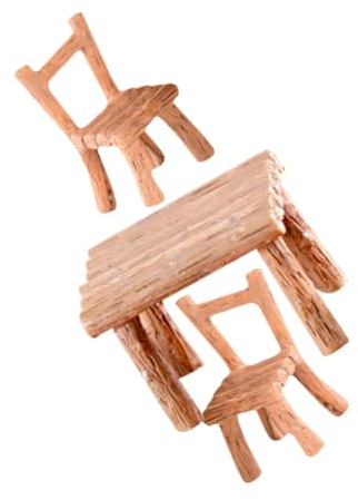 CIYODO 1 Satz Simulierte Gartentische und Stühle kleine deko handlocher Feengartentischstuhl Bank-Ornament-Set für Puppenhaus Schreibtischzubehör schreibtischstuhl DIY-Mini-Stuhl-Modell