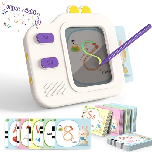 Mostop Talking Flash Cards Early mit LCD Zeichnung Tablet, 240 Wörter Vorschule Montessori interaktive Lesemaschine für 3 4 5 6 Jahre alt Baby Jungen Mädchen, Lernspielzeug, Weihnachten Geburtstag Ges