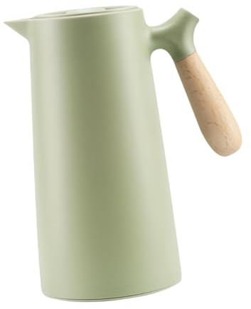 Mikinona Borsa Termica Per Acqua Calda Da 1 Litro Capacità Manico in Legno Bollitore Per Mantenere Il Caldo Stile Nord Europeo 1 Pezzo