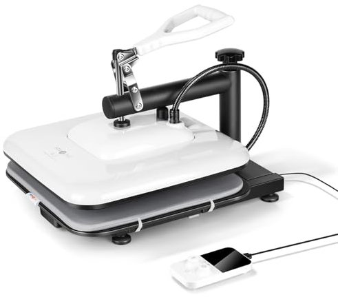 HTVRONT Heat Press Machine for T Shirts - 15x15 Swing Away Shirt Press Machine - Professional Heat Press for Sublimation, Vinyl, Heat Transfer Projects, Heats Up Fast & Distribute Heat Evenly (White)