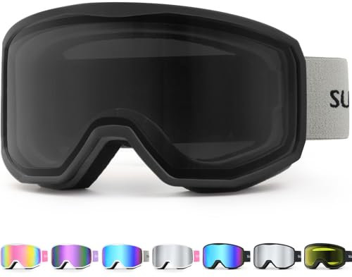 Supertrip Masque Ski Femme Homme, Masques de Snowboard Anti-Buée Poussière 100% protection UV400 Casque Compatible, Masque et Lunettes de Ski Adulte Junior Ski/Skate
