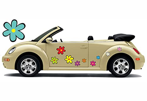 Hippie Blumen Aufkleber, Autoaufkleber Hippie 025 - bunt gemischt (46)