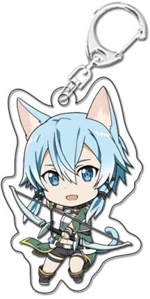 nicamaikoo eu Anime Sword Art Online Keychain Kirigaya Kazuto Yuuki Asuna Cartoon Funny Anhänger Rucksack Schlüsselanhänger