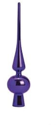 Hukermoon Weihnachtsbaumspitze Glas Matt, 26 cm Christbaumspitze, Weihnachtsbaum Stern Spitze, Christbaumschmuck Spitze, Christmas Tree Topper, Weihnachtsdeko Baumspitze, Tannenbaumspitze (Lila)